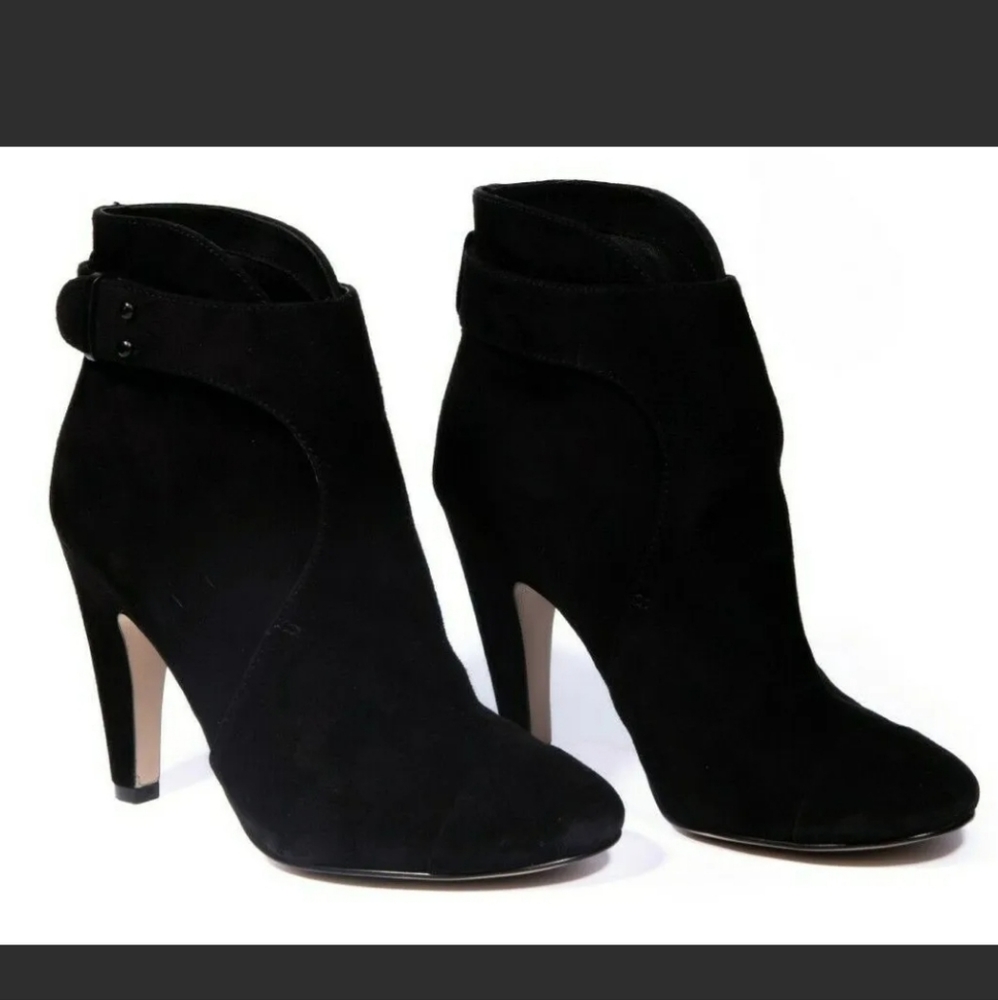 French Connection Rosa Black Suede Ankle Booties | US 6 | UK 37